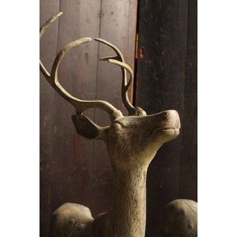 古銅鹿の置物　雄雌つがい　S2780 