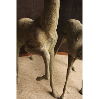 古銅鹿の置物　雄雌つがい　S2780 