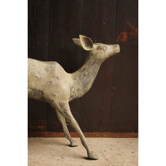 古銅鹿の置物　雄雌つがい　S2780 