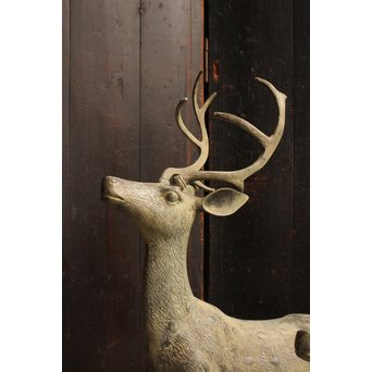 古銅鹿の置物　雄雌つがい　S2780 