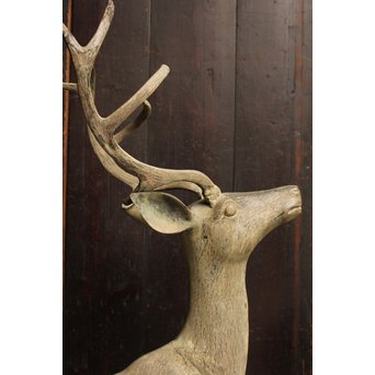 古銅鹿の置物　雄雌つがい　S2780 