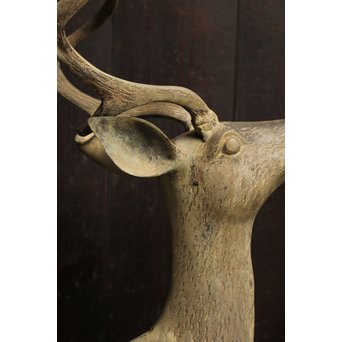 古銅鹿の置物　雄雌つがい　S2780 