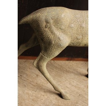 古銅鹿の置物　雄雌つがい　S2780 