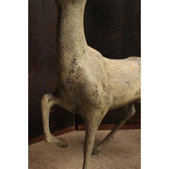 古銅鹿の置物　雄雌つがい　S2780 