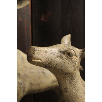 古銅鹿の置物　雄雌つがい　S2780 