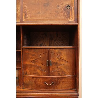 意匠桑の細工茶箪笥　I378 