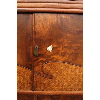 意匠桑の細工茶箪笥　I378 