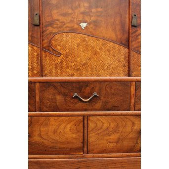 意匠桑の細工茶箪笥　I378 