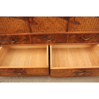 意匠桑の細工茶箪笥　I378 