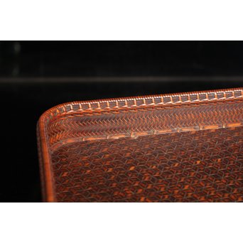 竹巧斎作　竹工芸煎茶盆　K327 