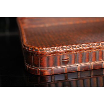 竹巧斎作　竹工芸煎茶盆　K327 