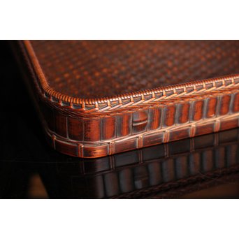 竹巧斎作　竹工芸煎茶盆　K327 