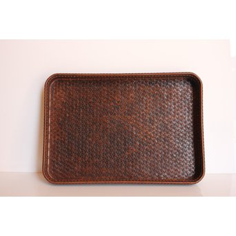 竹巧斎作　竹工芸煎茶盆　K327 