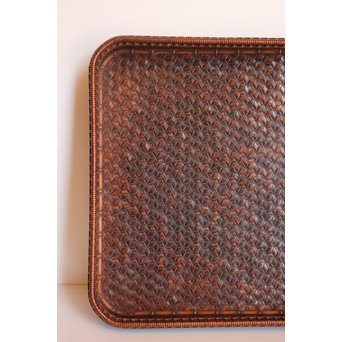 竹巧斎作　竹工芸煎茶盆　K327 