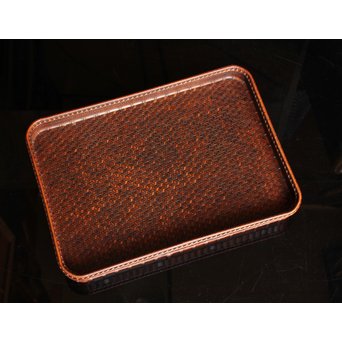 竹巧斎作　竹工芸煎茶盆　K327