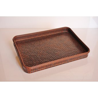 竹巧斎作　竹工芸煎茶盆　K327 