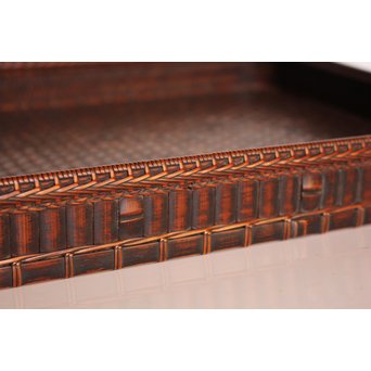 竹巧斎作　竹工芸煎茶盆　K327 