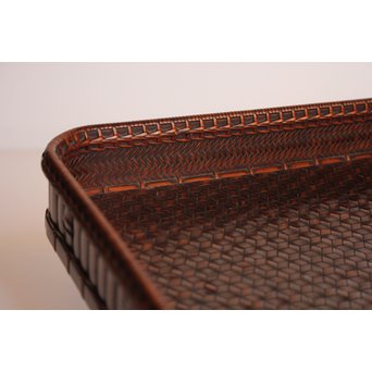 竹巧斎作　竹工芸煎茶盆　K327 