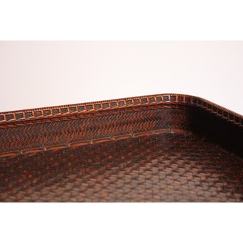 竹巧斎作　竹工芸煎茶盆　K327 