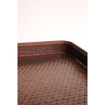 竹巧斎作　竹工芸煎茶盆　K327 