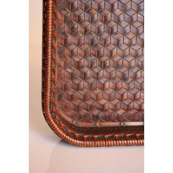 竹巧斎作　竹工芸煎茶盆　K327 