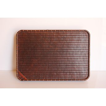 竹巧斎作　竹工芸煎茶盆　K327 