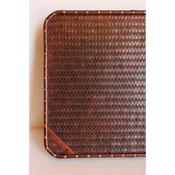 竹巧斎作　竹工芸煎茶盆　K327 