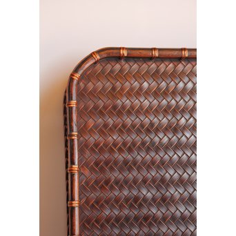 竹巧斎作　竹工芸煎茶盆　K327 