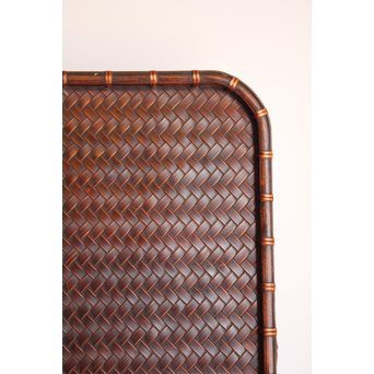 竹巧斎作　竹工芸煎茶盆　K327 