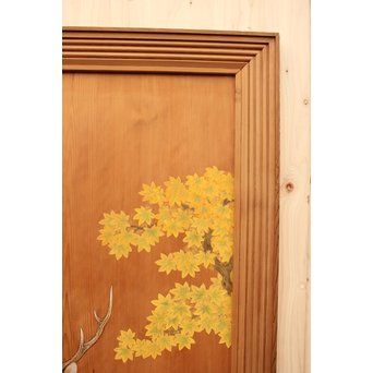 鹿のつがい　板絵　B852 