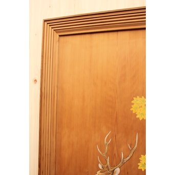 鹿のつがい　板絵　B852 