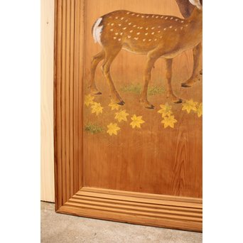 鹿のつがい　板絵　B852 