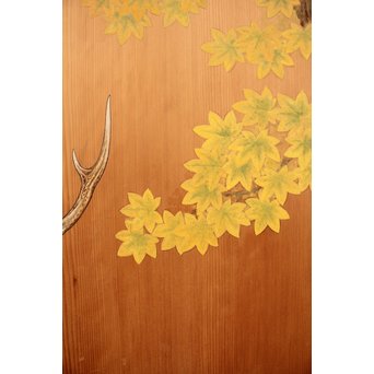 鹿のつがい　板絵　B852 