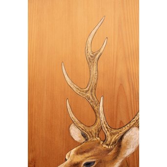 鹿のつがい　板絵　B852 