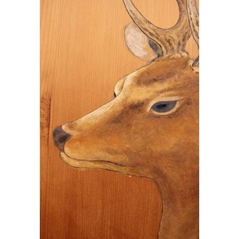 鹿のつがい　板絵　B852 