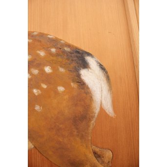 鹿のつがい　板絵　B852 