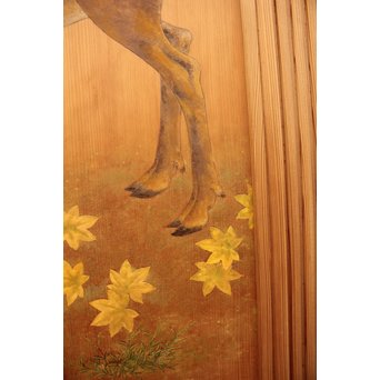 鹿のつがい　板絵　B852 