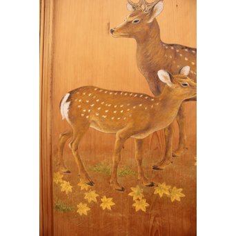 鹿のつがい　板絵　B852 