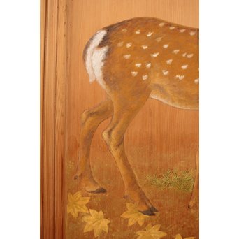 鹿のつがい　板絵　B852 