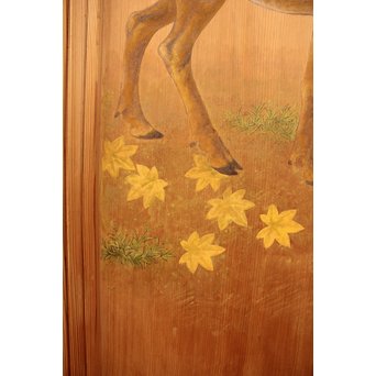 鹿のつがい　板絵　B852 