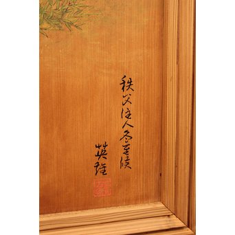 鹿のつがい　板絵　B852 