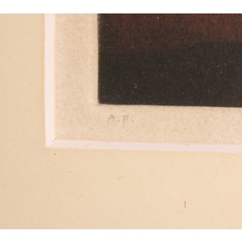 横井巴　銅版画/メゾチント　鉢/bowl　S2792 