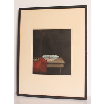 横井巴　銅版画/メゾチント　鉢/bowl　S2792