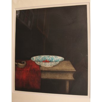 横井巴　銅版画/メゾチント　鉢/bowl　S2792 