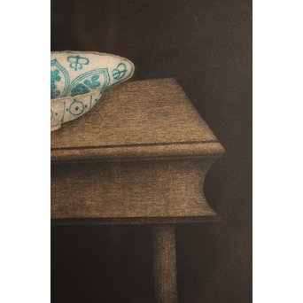 横井巴　銅版画/メゾチント　鉢/bowl　S2792 