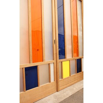 カラフルアクリルとガラスの建具　3枚1組　GD962 