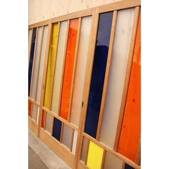 カラフルアクリルとガラスの建具　3枚1組　GD962 