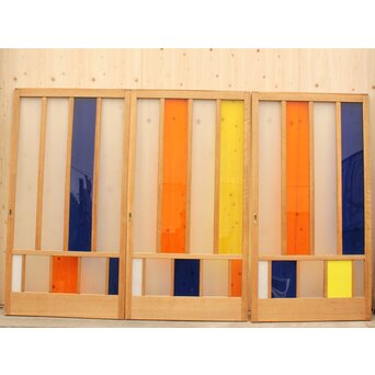 カラフルアクリルとガラスの建具　3枚1組　GD962 