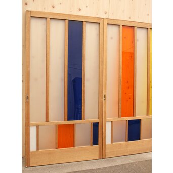 カラフルアクリルとガラスの建具　3枚1組　GD962 