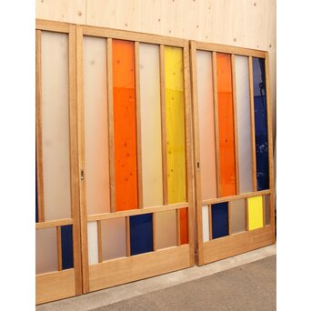 カラフルアクリルとガラスの建具　3枚1組　GD962 